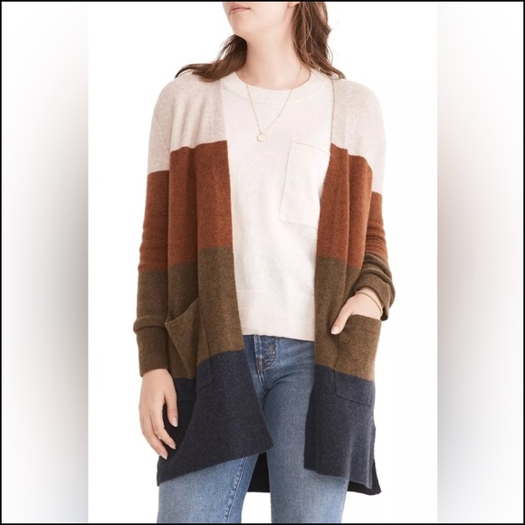 Madewell Sweaters - Madewell Women’s Knit Colorblock Cardigan W/Pockets Sz Small